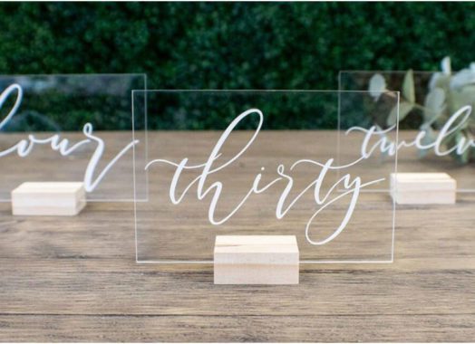 Acrylic square table numbers